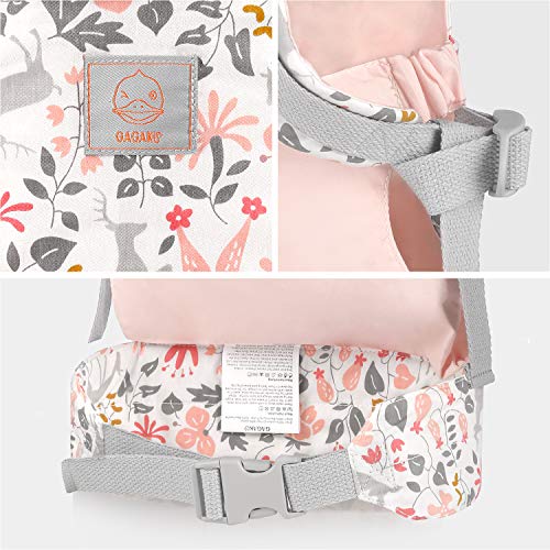 GAGAKU Baby Doll Carrier Front and Back Stuffed Animal Carriers for Little Girls - Pink
