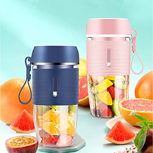 Portable Blender for Handmade Fruit or Vegetable Smoothie 350 ML Pink Mini Juicer with USB Rechargeable and Waterproof BPA Free Suitable for Outdoor, Travel, Home, Personal Used and Sport