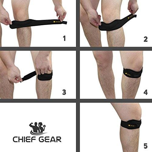 Copper Knee Sleeves (1 Pair) with FREE Patella Knee Braces (1 Pair) - GUARANTEED Best Copper Infused Fit - Compression & Recovery Sleeves - Both Men & Women - by Copper Chief Gear (M)