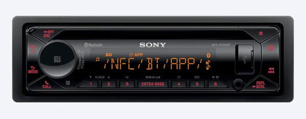 Sony MEX-N5300BT Built-in Dual Bluetooth Voice Command CD/MP3 AM/FM Radio Front USB AUX Pandora Spotify iHeartRadio iPod / iPhone Siri and Android Controls Car Stereo Receiver with ALPHASONIK EARBUDS