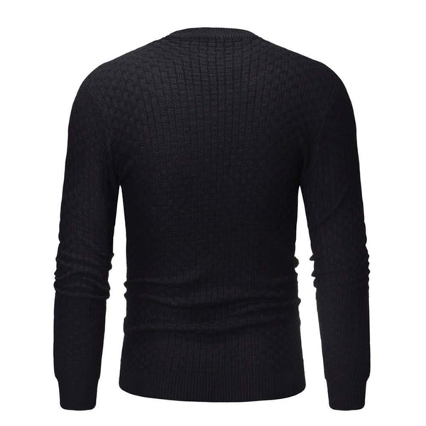 FIRERO Men's Long Sleeve Autumn Winter Slub Pattern Casual Top Blouse Knitted Sweater