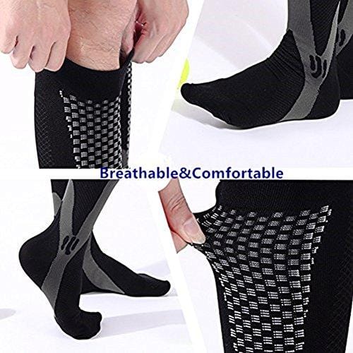 3 Pairs Medical&Althetic Compression Socks for Men, 20-30 mmHg Nursing Performance Socks for Edema, Diabetic, Varicose Veins,Shin Splints,Running Marathon (Blue+Black+White) [product _type] Daily_Use - Ultra Pickleball - The Pickleball Paddle MegaStore