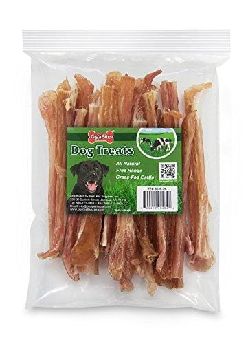 GigaBite 6 Inch Beef Tendon Sticks (25 Pack) - USDA & FDA Certified All Natural, Free Range Beef Tendon Dog Treat - By Best Pet Supplies
