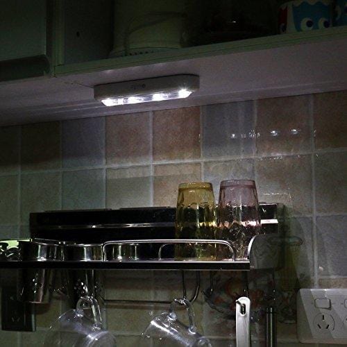 OxyLED Tap Closet Lights, One Touch Light, Stick-on Anywhere 4-Led Touch Tap Light, Cordless Touch Sensor LED Night Light, Battery Operated Stair Safe Lights, 180° Rotation, 3 Pack