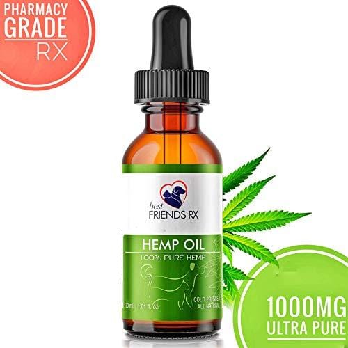 Hemp Oil for Dogs and Cats Ultra Pure, Pharmacy Grade | All-Natural Hip and Joint Pain Relief | Helps Relieve Stress, Anxiety | Calming Effect | Treat, Food Supplement | Best Friends RX