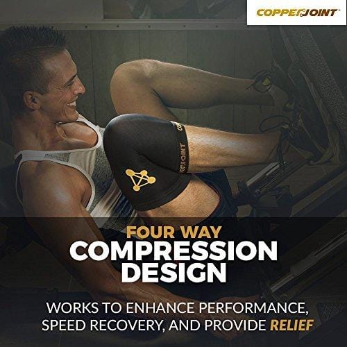 CopperJoint Copper-Infused Compression Knee Sleeve, Promotes Increased Blood Flow to The Knee While Supporting Tendons & Ligaments for All Lifestyles, Single Sleeve (Medium)