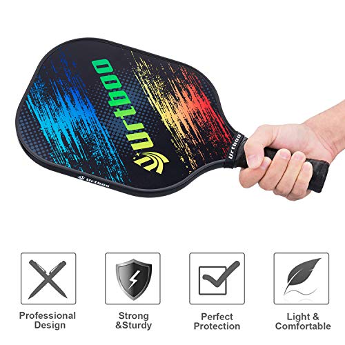 Urtboo Pickleball Paddle Rackets,USAPA Approved Graphite Carbon Fiber face Pickleball Paddles Sets,Full Pickleball for Beginner