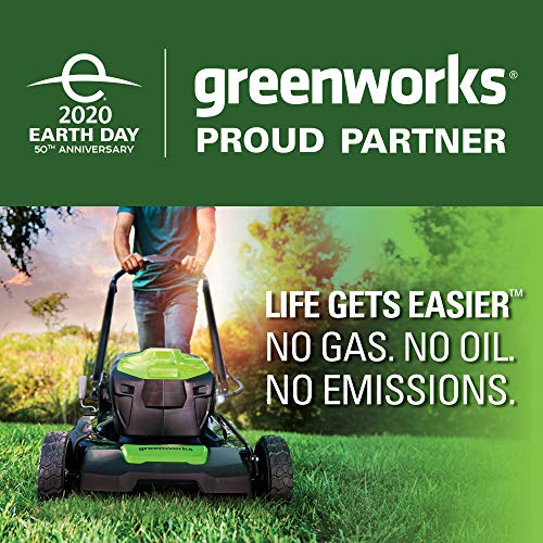 Greenworks GLM801601 21-Inch 80V Cordless Push Lawn Mower, includes two 2Ah Batteries and Charger