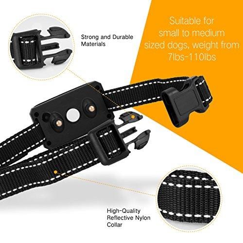 Bark Collar, Rechargeable Anti Dog Bark Collar 7 Adjustable Sensitivity Intensity Levels Harmless Bark Collars Small Medium Large Dog