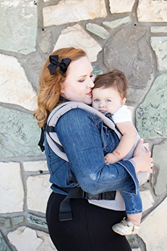 Baby Tula Free-to-Grow Coast Mesh Baby Carrier 7-45 lb, Adjustable Newborn to Toddler Carrier, Ergonomic Inward Front and Back Carry, Lightweight - Coast Overcast, Light Gray with Light Gray Mesh