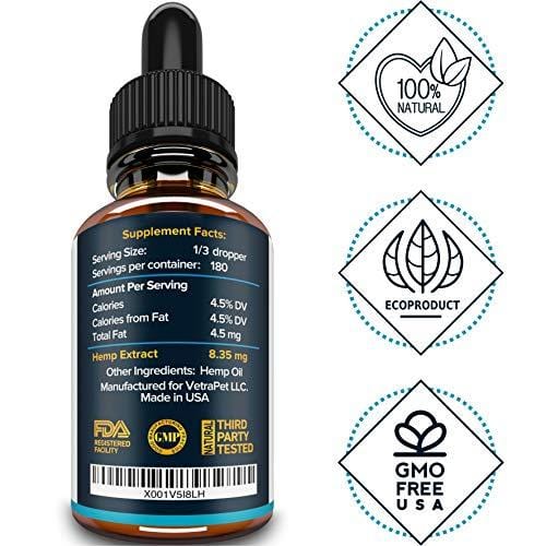 Hemp Oil For DOGS and CATS – 1500 MG – Natural HEMP Extract and Hemp Oil for Pets - Made in USA – Best for Dog Anxiety, Pain Relief and Joint Support for Dogs – Pet Omega 3, 6, 9 – Order RISK-FREE