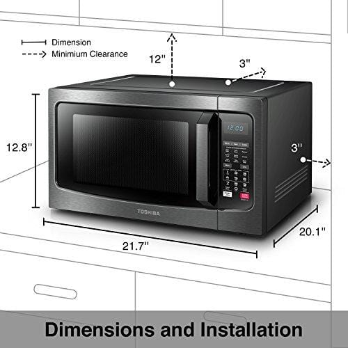Toshiba EC042A5C-BS Microwave Oven with Convection Function Smart Sensor and LED Lighting, 1.5 Cu.ft, Black Stainless