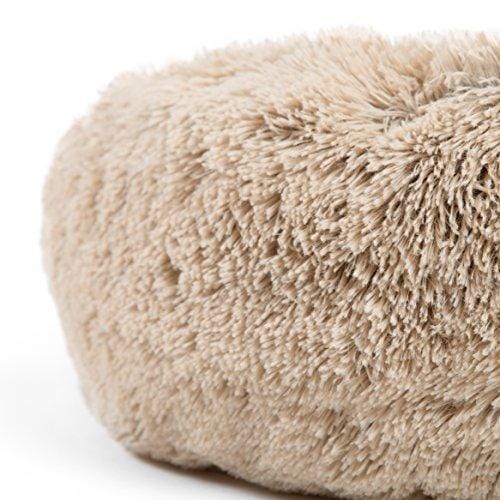 Best Friends by Sheri Calming Shag Vegan Fur Donut Cuddler (23x23) - Small Round Donut Cat and Dog Cushion Bed, Warming and Cozy for Improved Sleep - Prime, Machine Washable - Small Pets Up to 25 lbs