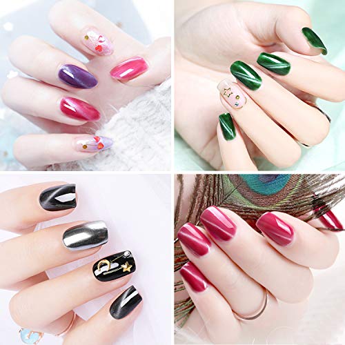 Homost 3D Cat Eye Gel Nail Polish Set, 6 Colors UV LED Gel Nail Polish Kit, Starter Gel Nail Manicure DIY Kit