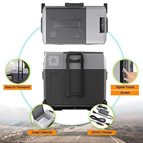 NHT Portable Refrigerator for Vehicle, RV, Boat, Trucker AC/DC Power Freezer for Travel, Fishing, Outdoor (53 Quart (50L)