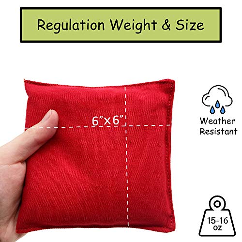 SPORT BEATS Cornhole Bags All Weather Cornhole Bean Bags Set of 8 for Cornhole Toss Games-Regulation Weight & Size-Includes Tote Bags