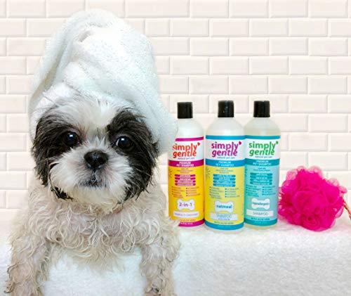 Simply Gentle Natural Pet Shampoo, Hypoallergenic, for All Pets Dogs Cats, 16 oz. [1 Bottle]