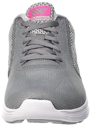 NIKE Ladies Revolution 3 Running Shoes - Cool Grey/Deadly Pink-Wolf Grey-White, 8.5 M US