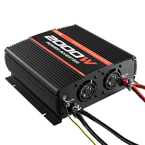 POTEK 2000W Power Inverter Three AC Outlets 12V DC to 110V AC Car Inverter with USB Port