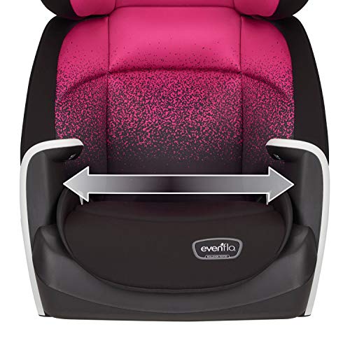 Evenflo Spectrum Belt-Positioning Booster Seat, 2-in-1 Booster Seat, Ergonomic Seat Base, Advanced Compression Technology, High-Back Booster, No-Back Booster, Two Cup Holders, Sunrise Pink