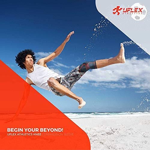 UFlex Athletics Knee Compression Sleeve Support for Running, Jogging, Sports - Brace for Joint Pain Relief, Arthritis and Injury Recovery - Single Wrap (X-Large)