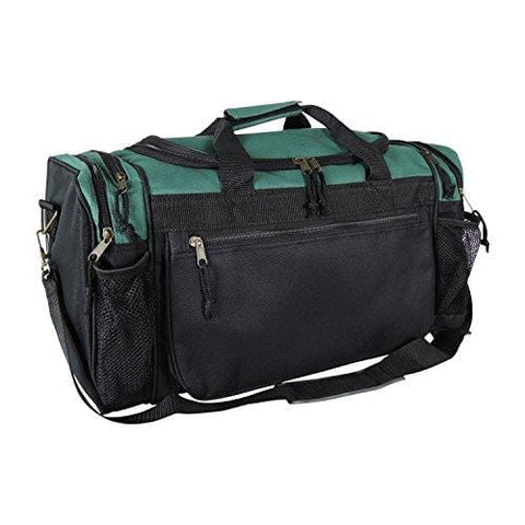 Dalix 20 Inch Sports Duffle Bag with Mesh and Valuables Pockets, Dark Green