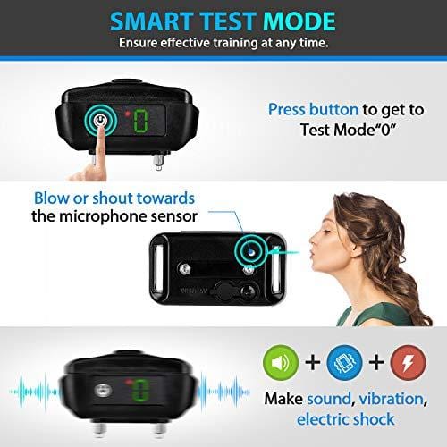 PetYeah [Upgraded 2019] Dog Anti Bark Collar Smart Detection Adjustable Collar Rechargeable Rainproof Beep Vibration Shock 5 Sensitivity Humane & Harmless Bark Collar for Small Medium, Large Dog
