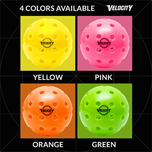 Velocity Outdoor Pickleball Balls, 3 Pack in Green - USAPA Approved Official Size and Weight 40 Hole Pickleballs