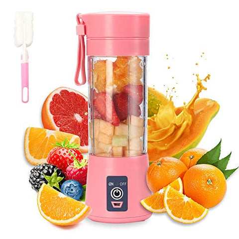 Portable Blender Cup,Electric USB Juicer Blender,Mini Blender Portable Blender For Shakes and Smoothies, juice,380ml, Six Blades for Great Mixing