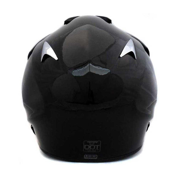 MMG Adult Motorcycle Helmet Off Road MX ATV Dirt Bike Motocross UTV, Shiny Black, Medium, Includes Goggles
