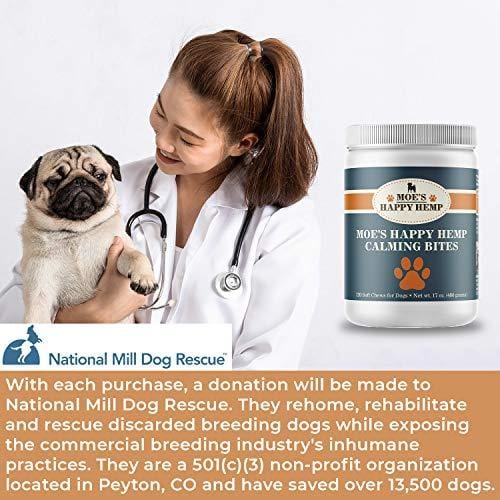 Organic Calm Hemp Treats for Dogs: Dog Anxiety Relief and Calming Aid for Hyperactive or Aggressive Pets - Daily Supplement to Support Joints and Healthy Skin and Coat - 120 Soft Chews, Chicken Flavor