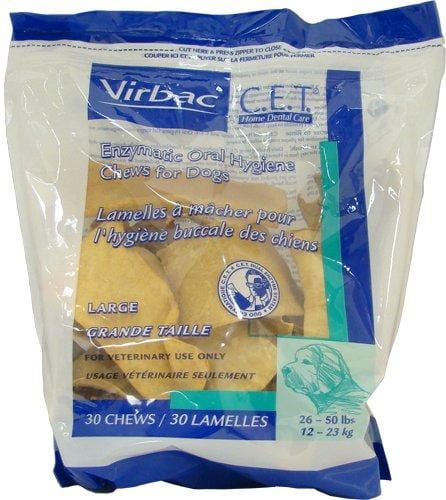 C.E.T. Enzymatic Oral Hygiene Chews for Large Dogs (26-50 Pounds) - Case of 5 by Virbac