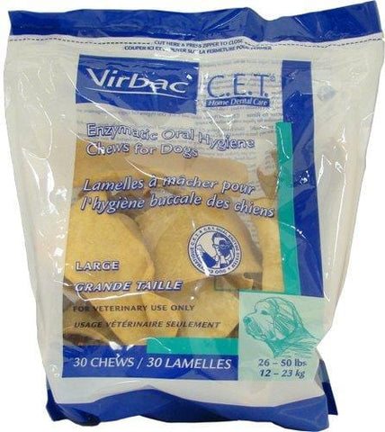 C.E.T. Enzymatic Oral Hygiene Chews for Large Dogs (26-50 Pounds) - Case of 5 by Virbac
