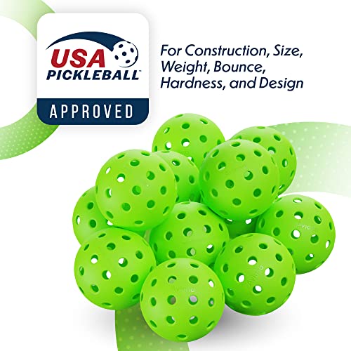 Pickleball Ball Set | Professional USAPA Approved for Sanctioned Tournament Play | 40 Holes & Specifically Designed for Outdoor Courts 6 Pack, Green (6 Pack, Green)
