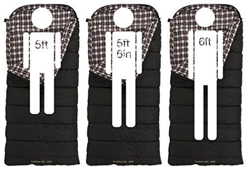 TETON Sports Outfitter XXL Sleeping Bag; Warm and Comfortable Sleeping Bag Great for Camping Even in Cold Seasons; Storage Duffle Bag Included; Black, Left Zip