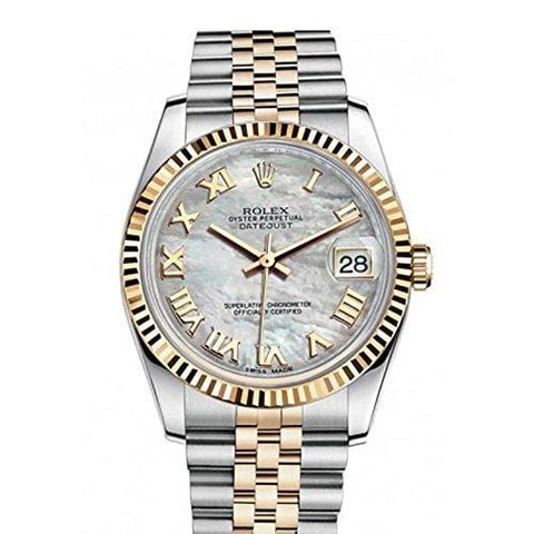 Rolex Datejust 36mm Mother Of Pearl Dial Fluted Watch 116233