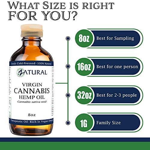 Hemp Oil Anti-Inflammatory_Pain Relief_100% Pure_Cold Pressed_High Vegan Omegas 3 & 6_No Fillers or Additives, Therapeutic Grade (16 Ounce)