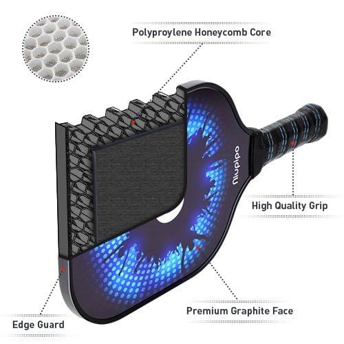 Pickleball Paddle, USAPA Approved, 2 Graphite Pickleball Paddles Lightweight 8oz Pickleball Rackets Honeycomb Composite Core, Edge Guard Ultra Cushion 4.5In Grip Pickleball Racquet with 2Cover [product _type] niupipo - Ultra Pickleball - The Pickleball Paddle MegaStore
