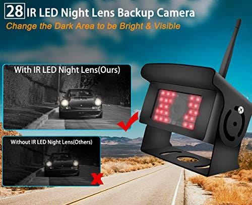 Digital Wireless Backup Camera and 7 Inch Monitor Kit HD IP69K Waterproof Front Rear View Camera for Car/Trucks/RV/Van/Trailer/Bus/Camper URVOLAX 170°Wide View Angle Super Night Vision Stable Signal