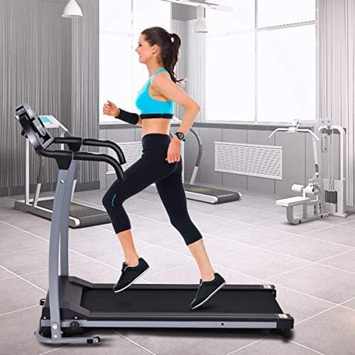 Goplus 800W Folding Treadmill Electric Motorized Power Fitness Running Machine with LED Display and Mobile Phone Holder Perfect for Home Use (Black)