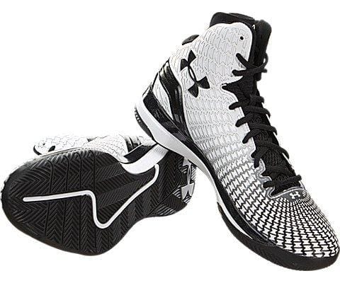 Under Armour Men's UA ClutchFit Drive Mid Basketball Shoes, White/Black, 10