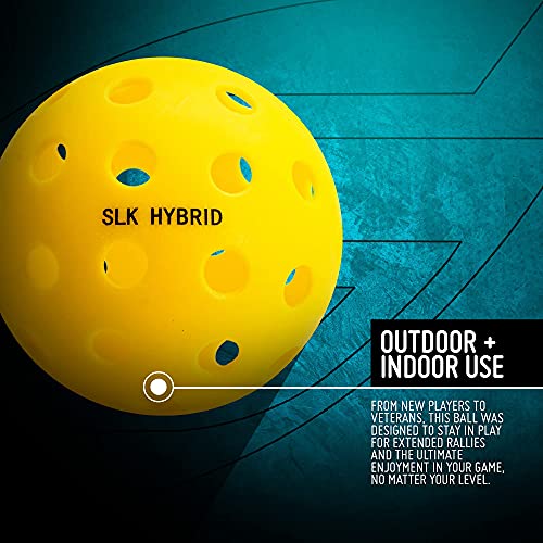 Selkirk SLK Hybrid Indoor & Outdoor Pickleball Ball 6 Pack | 40 Hole Outdoor & Indoor Pickleball Balls | USAPA Approved Pickle Ball Balls for Tournament Play | Yellow Pickleballs | 6 Pack