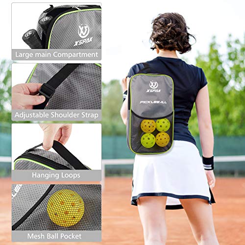 XS XSPAK Upgrade Pickleball Paddles Set of 2,USAPA Approved Pickleball Paddles with Fiberglass Surface,Polymer Honeycomb Core,Soft Cushion Grips, 1 Bag,4 Pickleball Balls for Indoor and Outdoors
