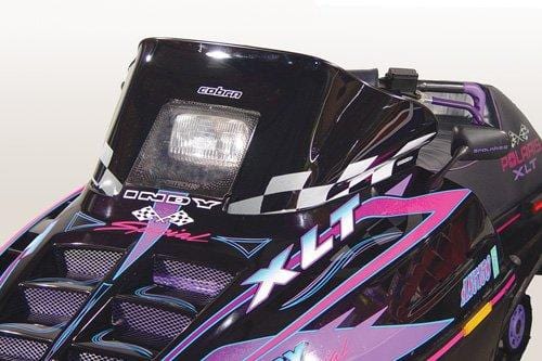 PowerMadd 11120 Cobra Windshield for Polaris Indy - Black with white checkers - Low height