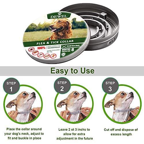 Fedciory Flea and Tick Prevention Collar for Dogs Up to 8 Months Protection Hypoallergenic and Waterproof Flea & Tick Control Adjustable Size Fits All Large Medium and Small Dog