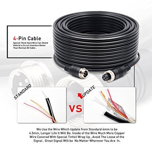 eRapta Backup Camera 2.0 with Split Screen Monitor for Bus/Truck/Trailer/Box/RV/Trailer/Tractor/ 5th Wheel When Reversing Parking Backing Car Dash Security Sensor Camera ER0202