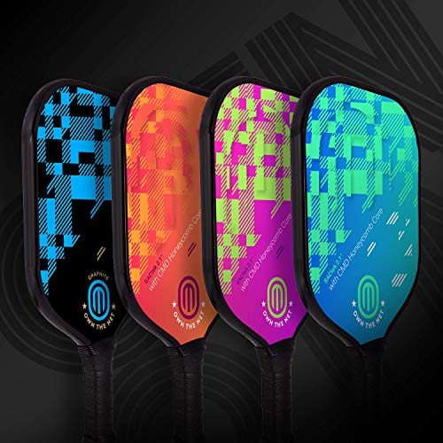 OWN THE NET Pickleball Paddles, USA-Based Brand, Premium Pickleball Paddle Set with Patented Carbon Fiber Graphite, Includes 2 Paddle Covers and 2 Outdoor Balls with Carry Bag (Sky Blue)
