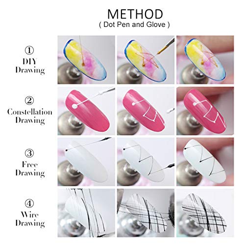 NICOLE DIARY 6 Colors Spider Nail Gel Nail Polish UV/LED Gel Nail Art Wire Drawing Gel Graffiti Painting Gel Varnish with Painting Dotting Pen Gel Nail Polish DIY Design Tool