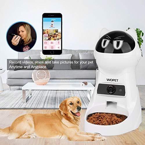 WOpet SmartFeeder,Automatic Pet Feeder Stainless Steel Bowl，Auto Dog Cat Feeder with Timer Programmable,Portion Control,HD Camera Voice Recording,Controlled by Smart Phone with WiFi