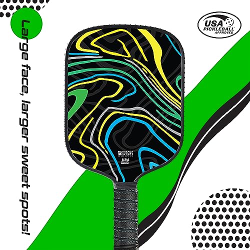 Kasaca Graphite T700 Carbon Fiber Pickleball Paddles, Grained Edge Guard, Honeycomb Core, Large Sweet Spot, Cushion Comfort Grip, USAPA Approved, Cute Paddle for Beginners Players, Women, Men